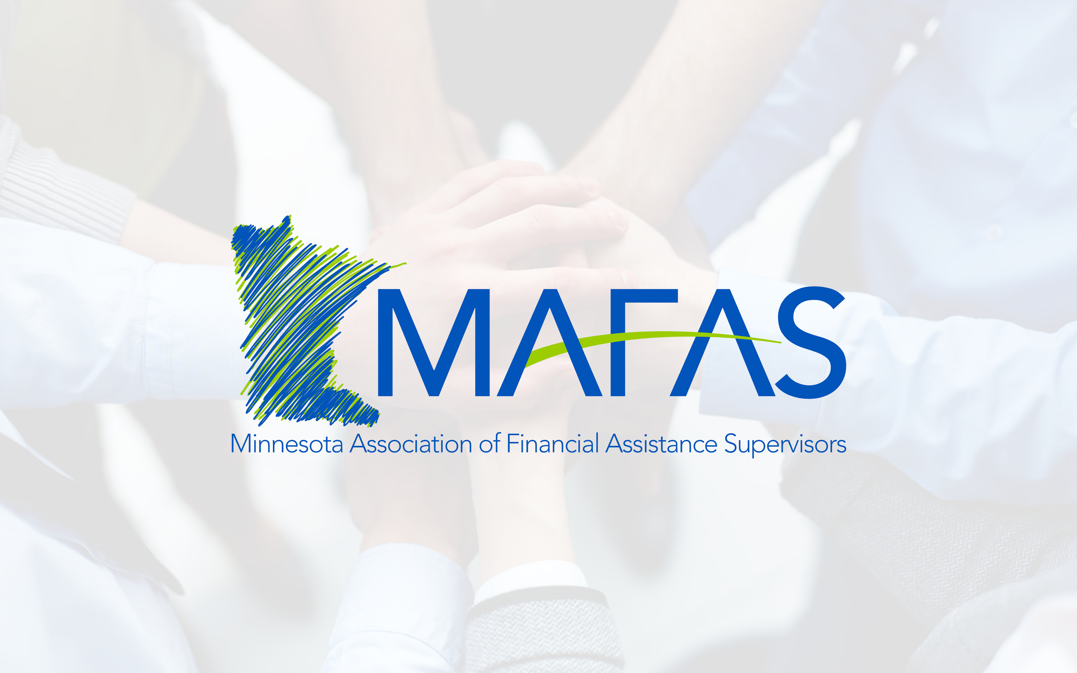 The logo for MAFAS, superimposed on an image of people putting their hands on each other.